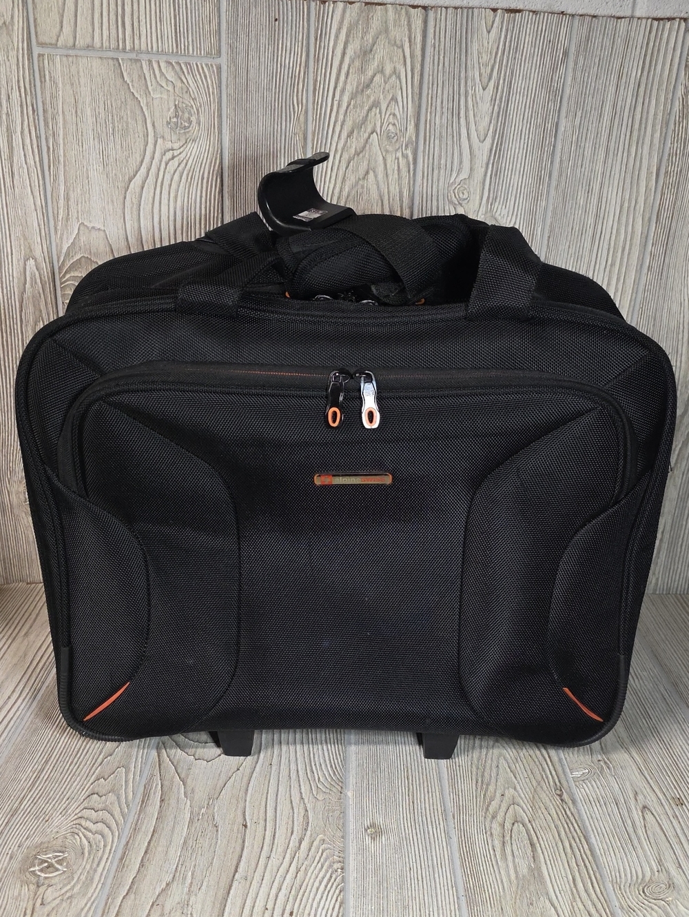 Alpine Swiss Black Rolling Business Case Wheeled Laptop Briefcase